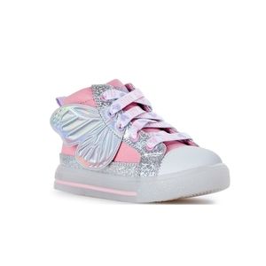 Athletic Works Girls Light Up Hi top Butterfly ear shoe Sneakers